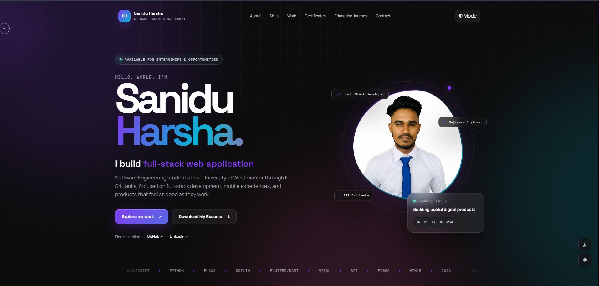 Personal Portfolio Website preview